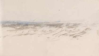 《海峡画册》27`The Channel Sketchbook 27 (ca. 1845) by Joseph Mallord William Turner