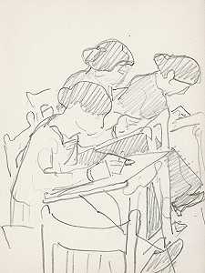 绘画课上有三个女人`
Drie vrouwen in een tekenklas (1906)  by Reijer Stolk