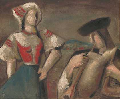 风笛手`Piper (1936~1937) by Mikuláš Galanda