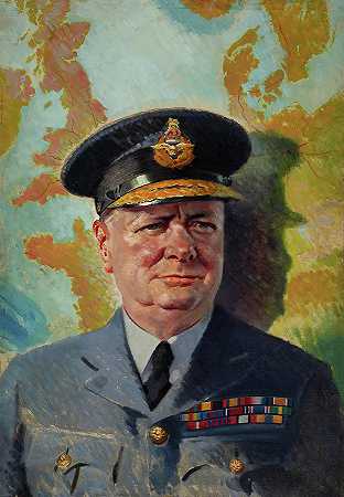温斯顿·丘吉尔穿着拉夫制服`Winston Churchill in R A F Uniform