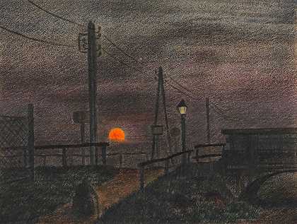 明月`Aufgehender Mond (1924) by Karl Wiener
