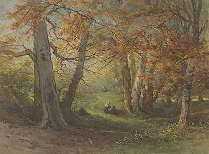 奥斯特比克森林景观`Bosgezicht bij Oosterbeek (1834 ~ 1906) by Maria Vos