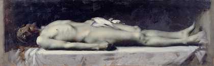 基督在坟墓里`Christ au tombeau (1899) by Jean-Jacques Henner