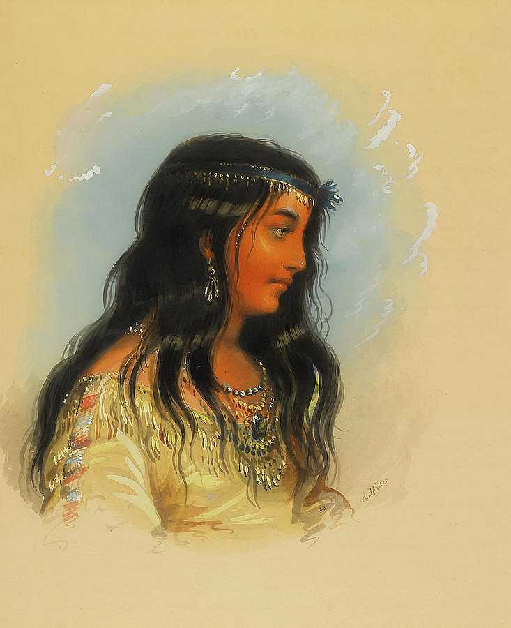 平头部落的年轻女子`A Young Woman Of The Flat Head Tribe