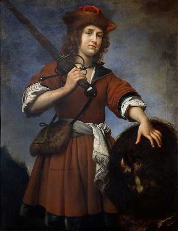 手提哥利亚头颅的大卫`David with the Head of Goliath (1670) by Carlo Dolci