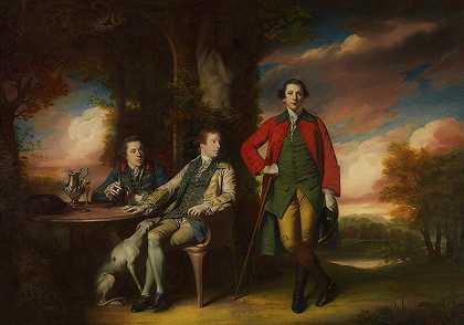 尊敬的亨利·法恩与伊尼戈·琼斯和查尔斯·布莱尔`The Honorable Henry Fane With Inigo Jones And Charles Blair