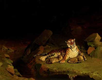 老虎和幼崽`Tiger And Cubs