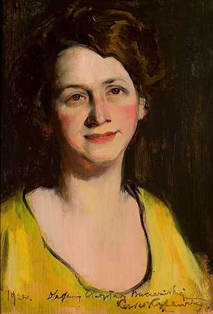 Władysława Bucewinska肖像`Portrait of Władysława Bucewińska (1921) by Konrad Krzyżanowski