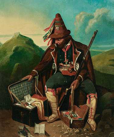 强盗`The Brigand (circa 1840~43) by Charles Ferdinand Wimar