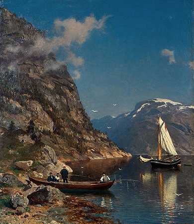 峡湾风景区`Fiord Landscape (1877) by Morten Müller
