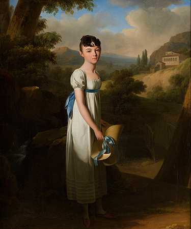 雅典娜小姐肖像D阿尔比纳斯`Portrait de Mademoiselle Athénaïs dAlbenas (1807) by Louis Léopold Boilly
