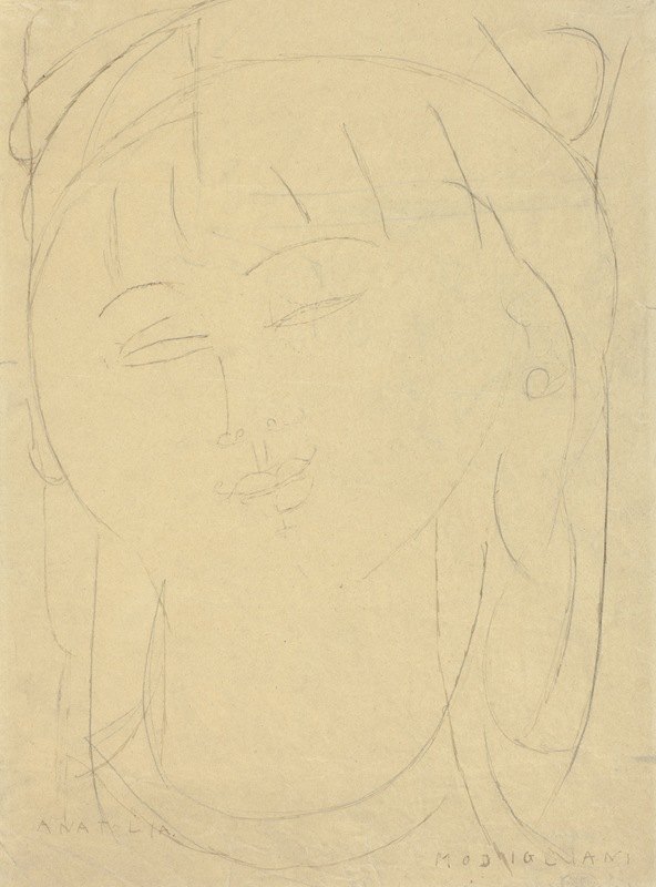 安纳托利亚负责人`Head of Anatolia (1900~20) by Amedeo Modigliani
