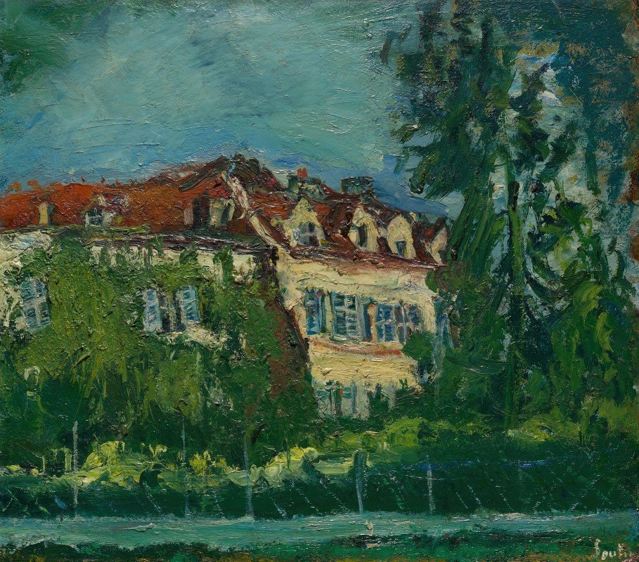 房屋景观`Landscape with House (ca. 1934) by Chaïm Soutine