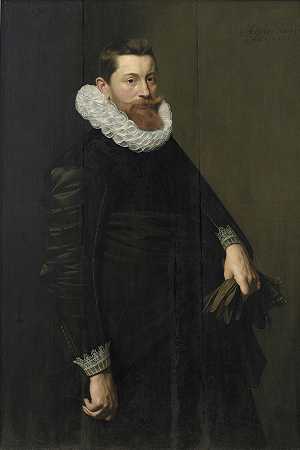 绅士的肖像`Portrait of a Gentleman (1621) by Michiel Jansz. Van Mierevelt