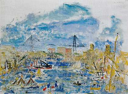 马赛港`Hafen von Marseille (1933~1936) by Wilhelm Thöny