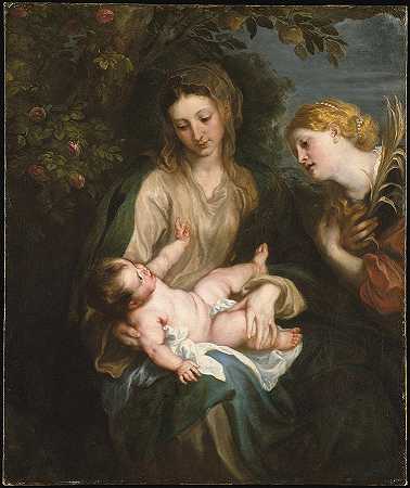 圣母玛利亚与亚历山大圣凯瑟琳`Virgin And Child With Saint Catherine Of Alexandria
