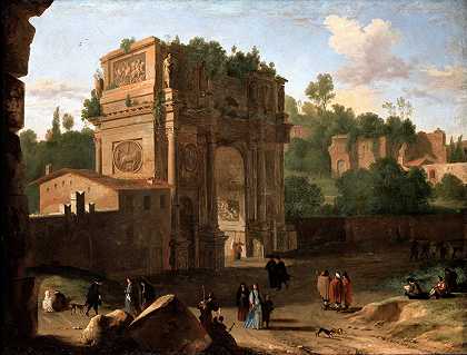 罗马君士坦丁拱门`The Arch of Constantine, Rome by Herman van Swanevelt