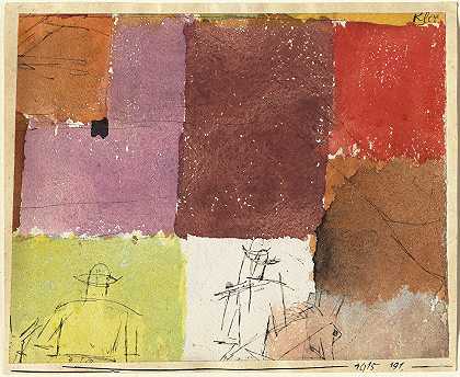 用数字构图`Composition with Figures (1915) by Paul Klee