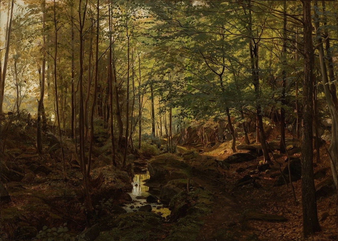 来自曼达尔的利纳谷`Fra Linadalen, Mandal (1890) by Amaldus Nielsen