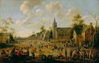 乡村节日`A Village Festival (ca. 1645) by Joost Cornelisz Droochsloot
