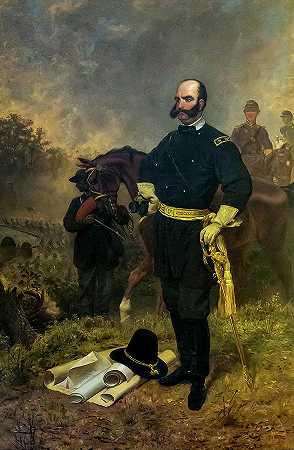 安布罗斯·伯恩赛德将军在安提坦`General Ambrose Burnside at Antietam