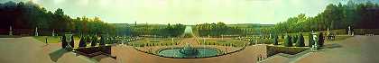 凡尔赛宫和花园的全景`Panoramic View Of The Palace And Gardens Of Versailles