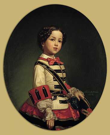 克里斯蒂娜·德隆卡利和加维利亚，隆卡利的小侯爵`Cristina de Roncali y Gaviria, the Little Marquise of Roncali (1858) by Luis de Madrazo Y Kuntz