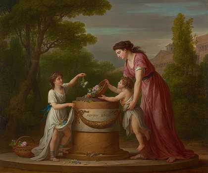 献给密涅瓦的祭品`The Sacrifice to Minerva (1788) by Joseph-Marie Vien