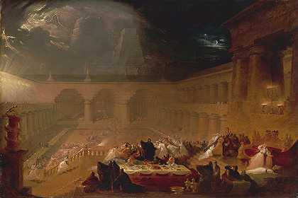 贝尔沙扎大餐`Belshazzars Feast (1820) by John Martin