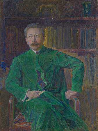 托尔·赫德伯格肖像`Portrait of Tor Hedberg (1907) by J.A.G. Acke