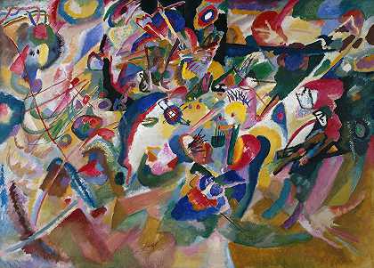 3号草案于作文七`Entwurf 3 zu ;Komposition VII (1913) by Wassily Kandinsky