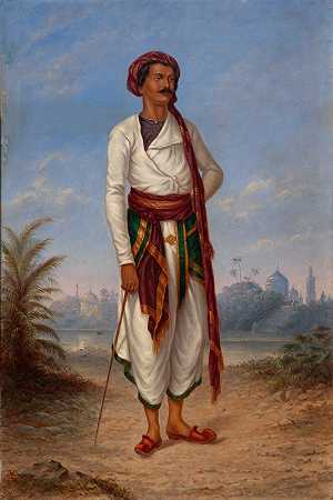 印度教男子`Hindu Man (ca. 1893) by Antonio Zeno Shindler