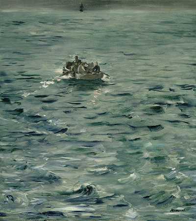 罗什福我们逃走吧`Rocheforts Escape (circa 1881) by Édouard Manet