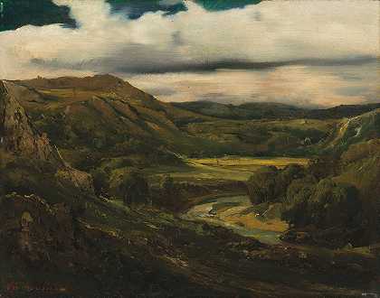 山谷和山脉D奥弗涅`Vallée et montagnes dAuvergne (1830) by Théodore Rousseau