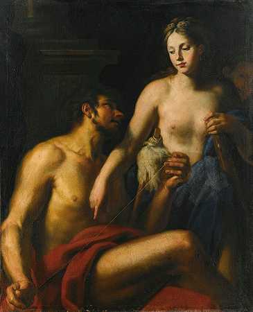 赫拉克勒斯和奥帕尔`Hercules And Omphale (late 17th century) by Venetian School