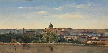 罗马景观`View of Rome (c. 1782~1784) by Pierre-Henri de Valenciennes