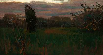 傍晚`Evening (1905) by Jan Stanislawski