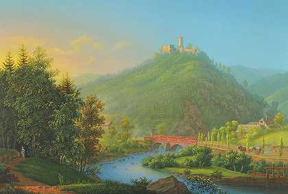 塞利西亚魏斯特里茨河谷上方的金斯堡风景`View Of Kynsburg Over The Weistritz River Valley In Selisia
