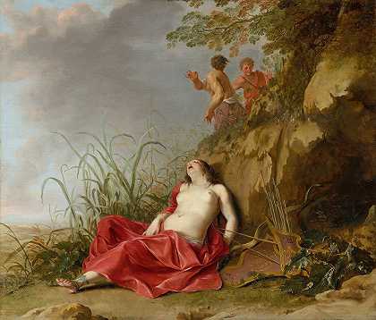 一个正在打猎的仙女睡着了`A Hunting Nymph, Asleep (C. 1640 ~ 1650) by Dirck van der Lisse