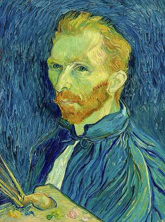 自画像，约1889年`Self-Portrait, c. 1889 by Vincent van Gogh