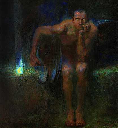 路西法，1890年`Lucifer, 1890 by Franz von Stuck