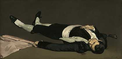 死去的斗牛士`The Dead Toreador (probably 1864) by Édouard Manet