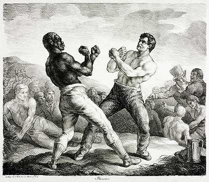 拳击手，1818年`Boxers, 1818 by Theodore Gericault