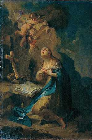 忏悔的玛丽·抹大拉`Die büßende Maria Magdalena (1780~1790) by Franz Sigrist the elder