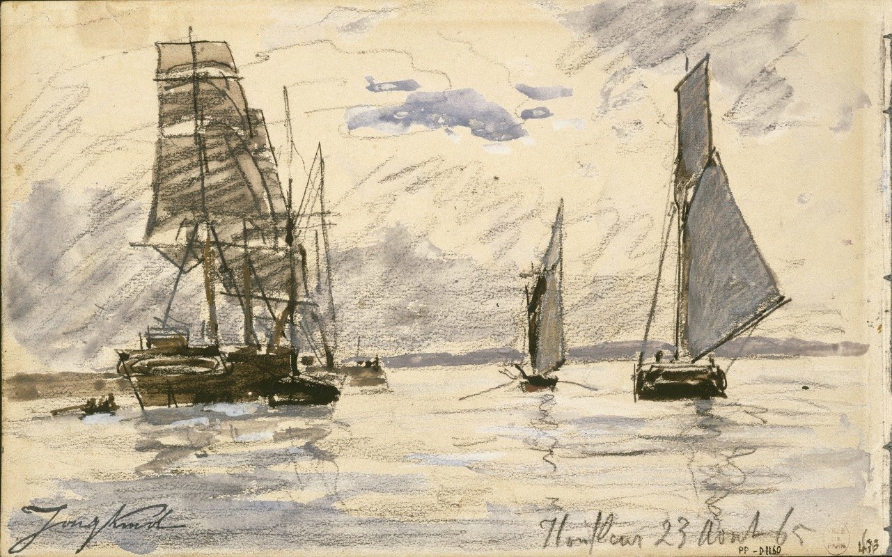 霍夫勒港`Port de Honfleur (1865) by Johan Barthold Jongkind