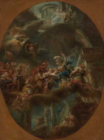 俄罗斯贵族将帝国王子献给密涅瓦`The Russian Nobility Offering the Imperial Princes to Minerva (circa 1795) by Gabriel-François Doyen