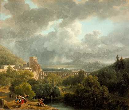 水渠景观`Landscape with an Aqueduct (1810) by Nicolas-Antoine Taunay
