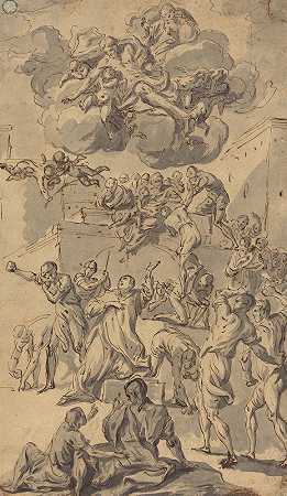 圣斯蒂芬被石头砸死`The Stoning of Saint Stephen by Joseph Ignace François Parrocel