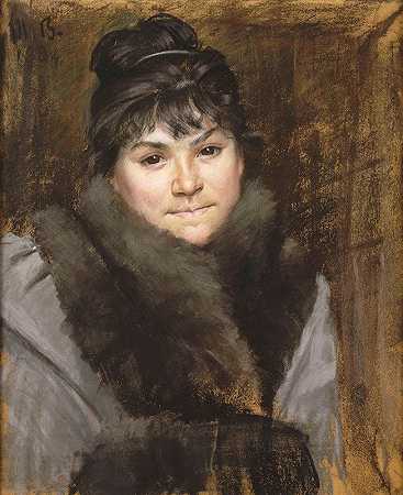 X女士肖像`Portrait de Mme X (1884) by Marie Bashkirtseff