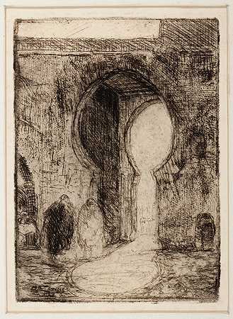 丹吉尔之门`Gate of Tangiers (circa 1910) by Henry Ossawa Tanner
